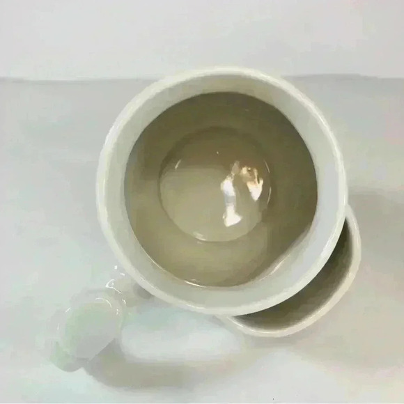 Blue Floral Butterfly Hot Tea Coffee on Ceramic White Cup Tea Leaf Bag Holder - Picture 6 of 10